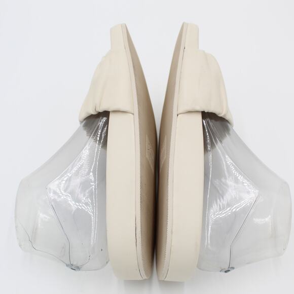 J. Crew Sandal Womens 8 White Leather Scrunchie Strap Slide Minimalist Slip On - Picture 5 of 9